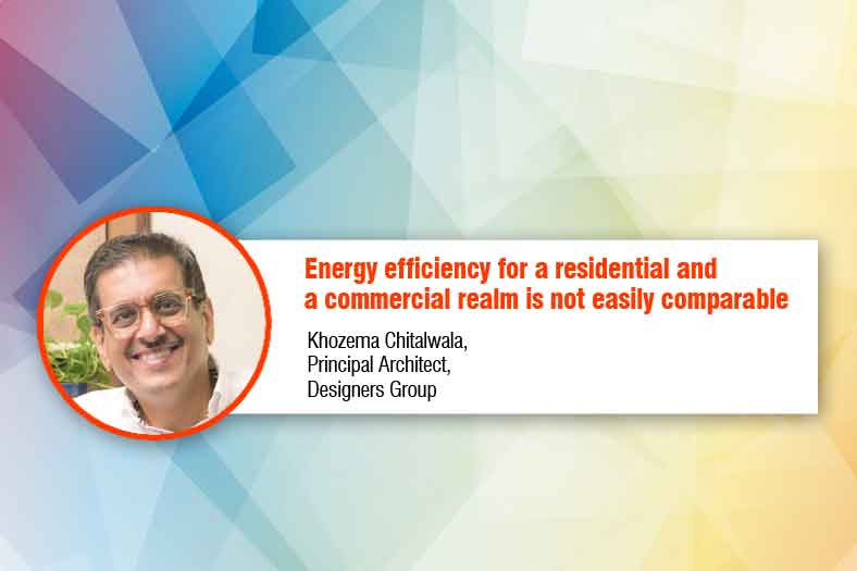 Energy efficiency for a residential and a commercial realm is not easily comparable