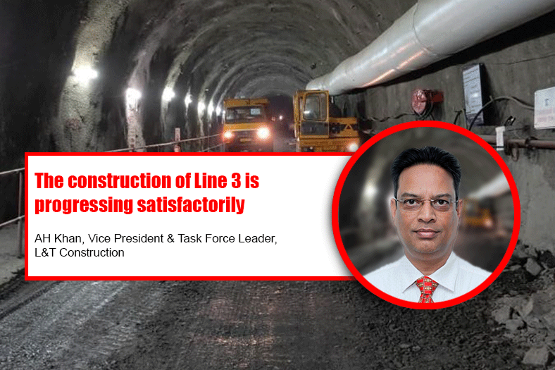 The construction of Line 3 is progressing satisfactorily