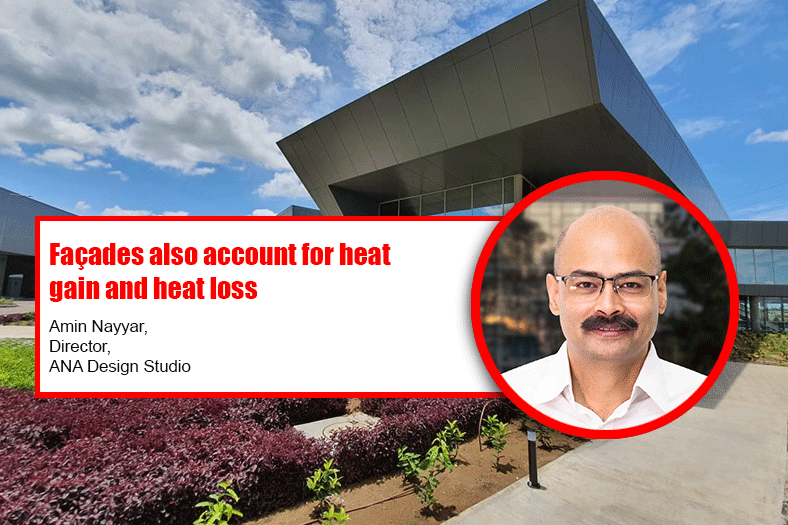 Facades also account for heat gain and heat loss