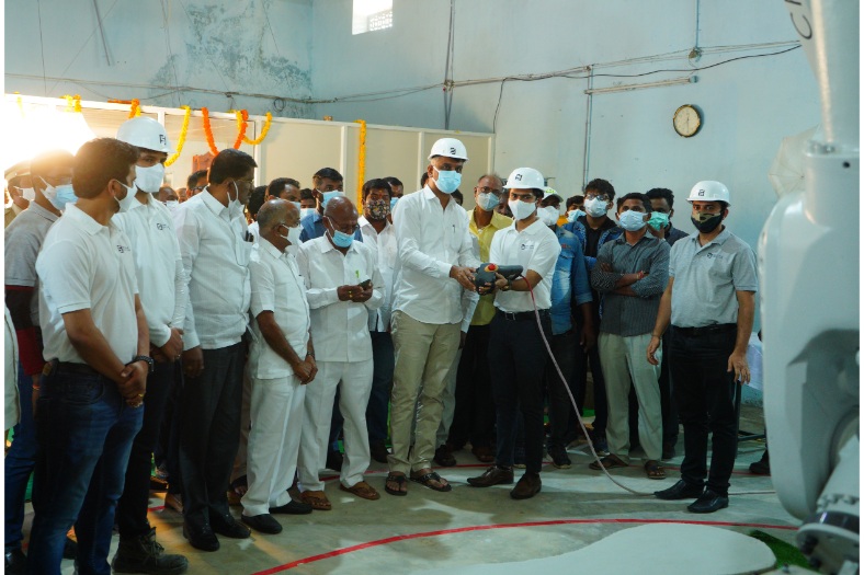 Minister Harish Rao launching the robotic arm