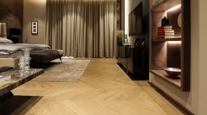 SPAN FLOORS offers brass inlay borders in wood floors