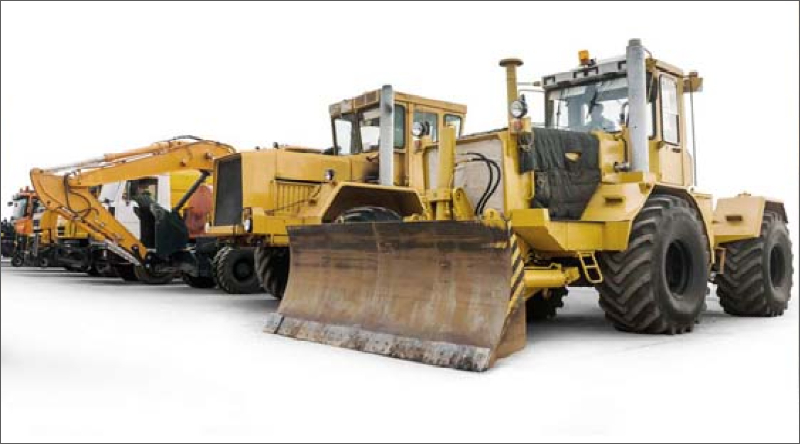 Construction equipment on a tech ride