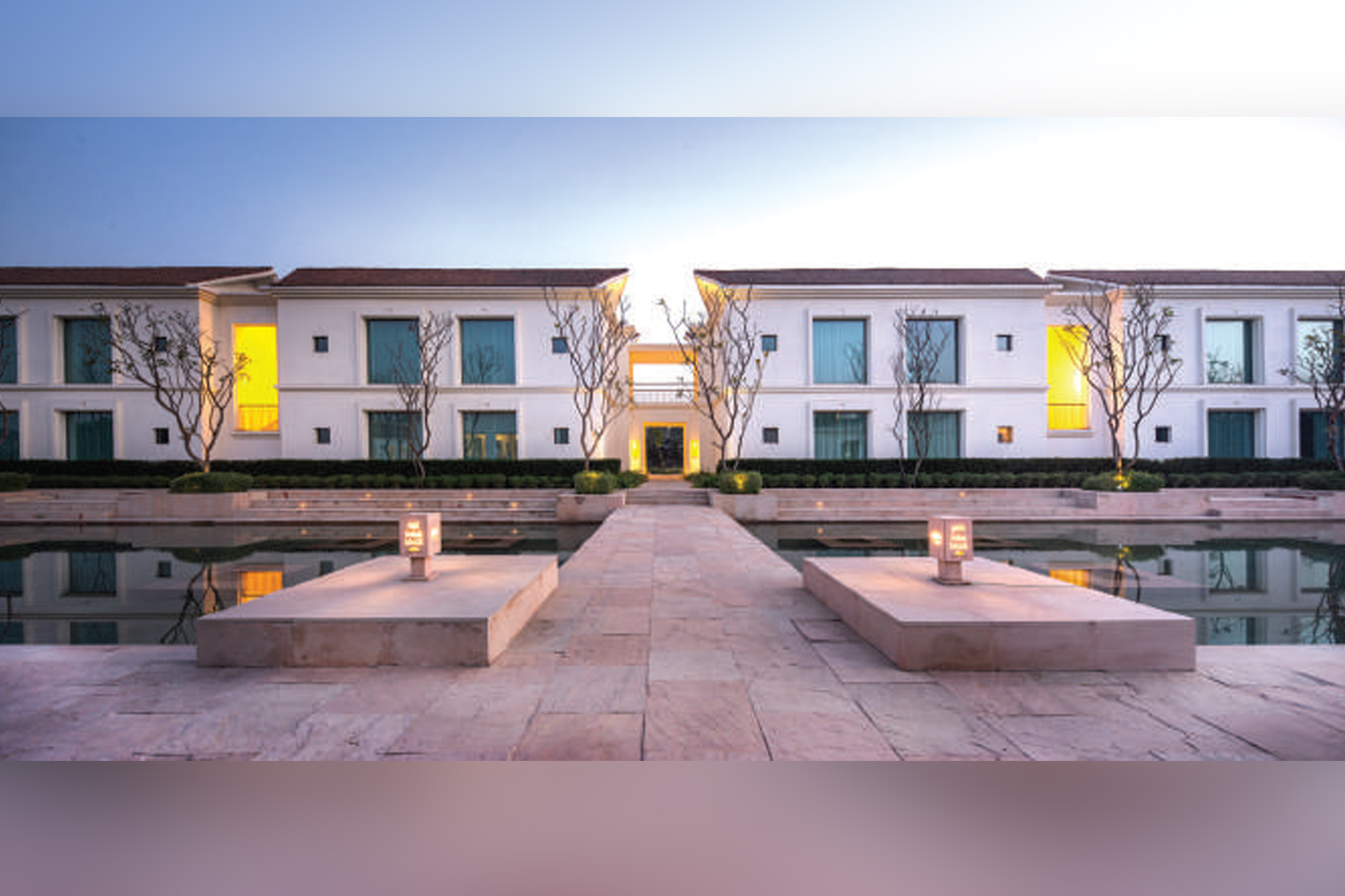 The immersive architecture of the hotel in Bodh Gaya