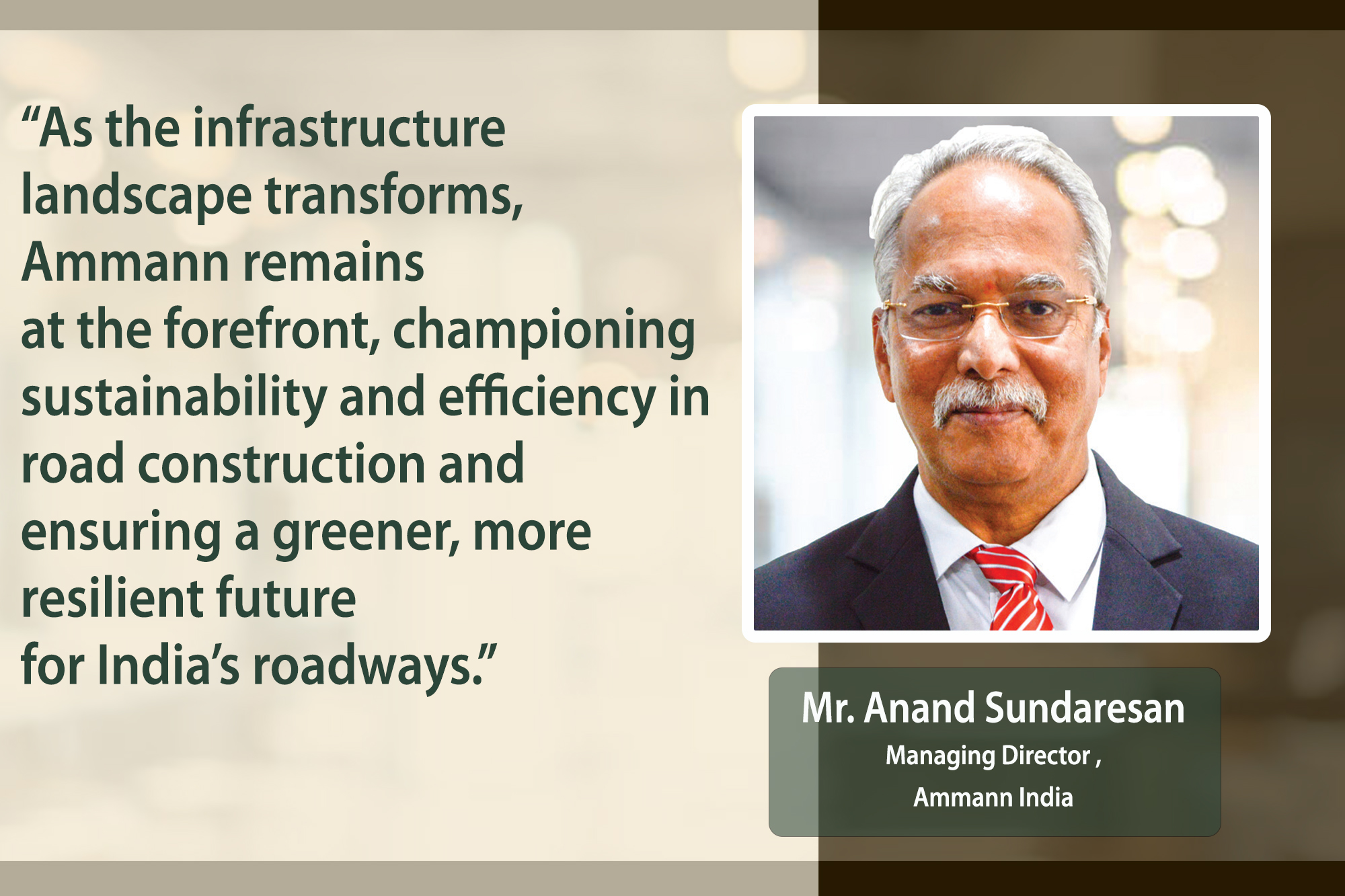 Ammann’s cutting-edge solutions pave the way for green infrastructure in India